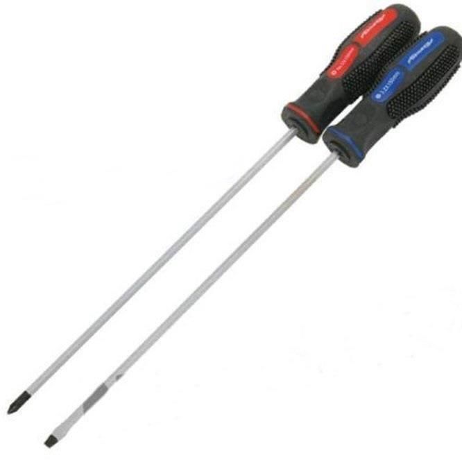 Uzun boy yıldız-düz model 2'li şiş tornavida