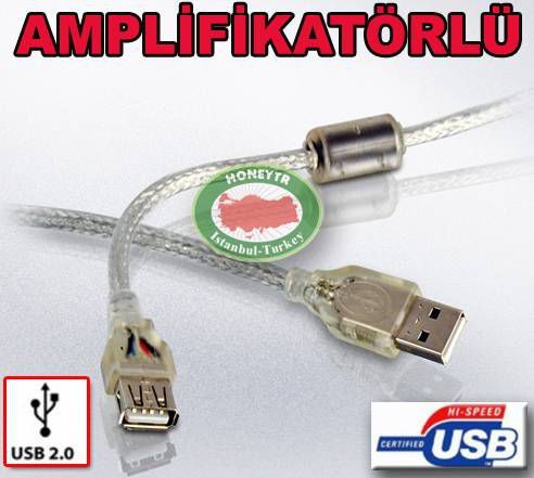1 METRE HI-SPEED ŞEFFAF USB UZATMA KABLOSU 2.0
