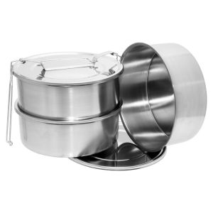 2,2 LT Paslanmaz Çelik 3lü Sefer Tası 2-3 Kişilik Yemek Taşıma Kabı 750ml Isıtılabilir 3 Kap 15x18cm