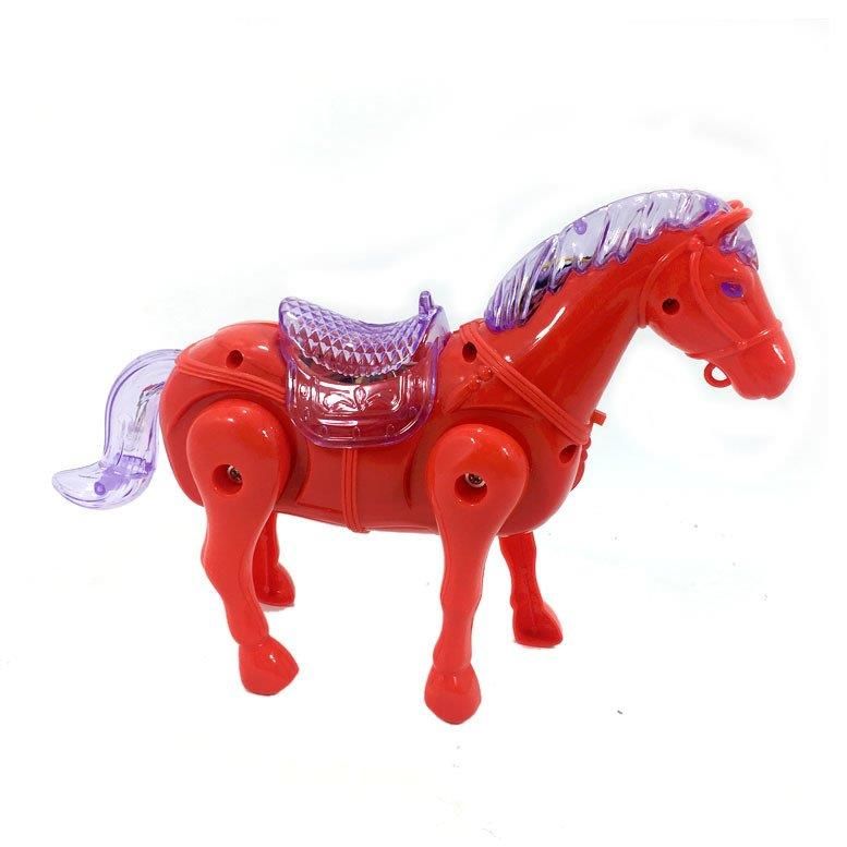 Pille Çalışan Müzikli Işıklı Hareketli Koşan Oyuncak At 21 cm