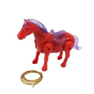 Pille Çalışan Müzikli Işıklı Hareketli Koşan Oyuncak At 21 cm