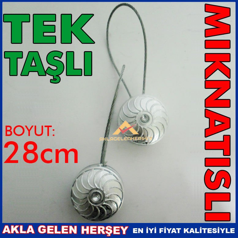 DEKORATİF GÜMÜŞ MIKNATISLI PERDE TOPLAMA MANDALI