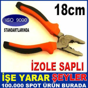 BÜYÜK BOY KAYMAZ İZOLE SAPLI PENSE 18cm -1