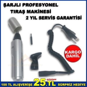 DEĞİŞEBİLİR BAŞLIKLI ŞARJLI TIRAŞ VE BURUN TEMİZLEME MAKİNESİ