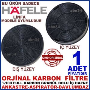 HAFELE ANKASTRE DAVLUMBAZ FİLTRESİ LİNFA MODEL DAVLUMBAZ İÇİN GRANÜL KARBONLU FİLTRE