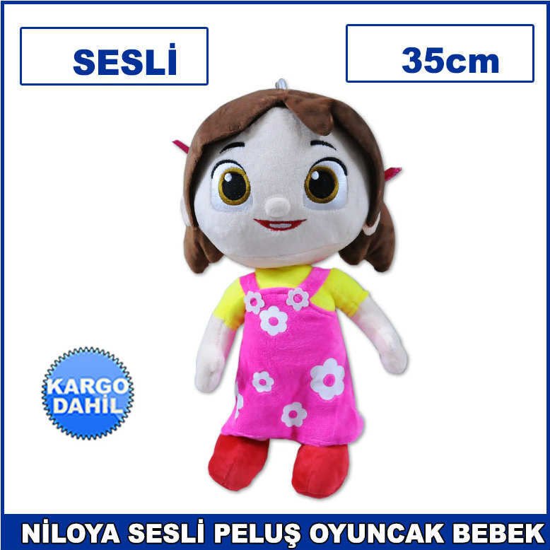 Niloya Sesli Oyuncak Peluş Bebek 35cm Kaliteli ve Dayanıklı - Yıkanabilir