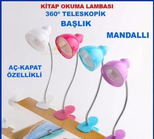17 Cm 2 Led Mandallı Kitap Okuma Ve Masa Lambası