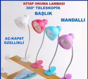 17 Cm 2 Led Mandallı Kitap Okuma Ve Masa Lambası