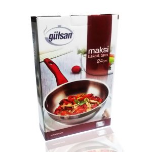 Gülsan 304 Kalite Paslanmaz Çelik Tek Saplı Kapsül Taban 24cm Derin Çelik Tava - Maksi Bakalit Tava