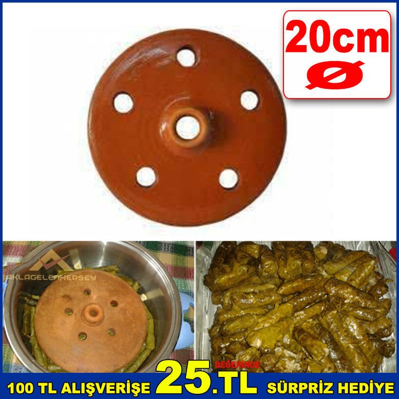 Kiremit Dolma Taşı Yaprak Sarma Taşı 20cm Çapında Yemeğin Daha İyi Pişmesi İçin Güveçte Sarma Taşı