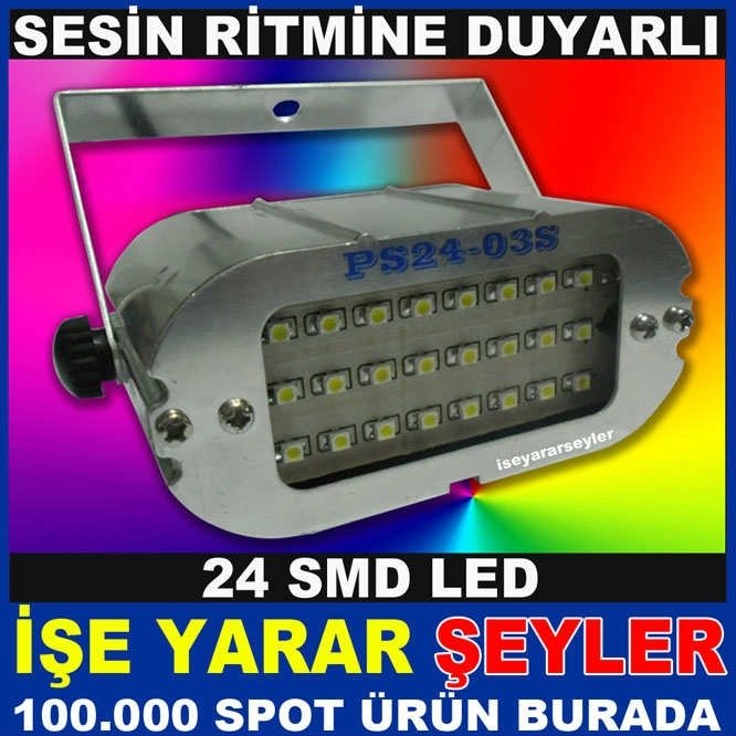 24 SMD FLASH LED IŞIK SES KONTROLLU ÇAKAR FLAŞÖR