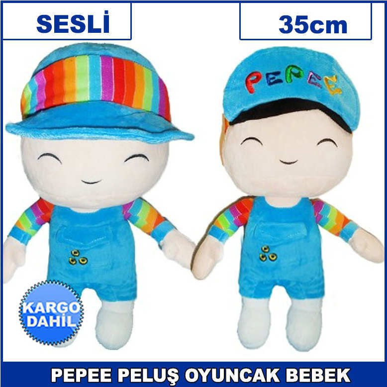 Pepee Oyuncak Sesli Peluş Bebek 35cm Kaliteli ve Dayanıklı