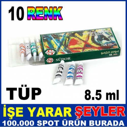 Yağlı Boya Resim İçin 10 Farklı Karışık Renk Tüp Yağlı Boya Seti Südor 10 Renk Tüp Yağlı Boya Seti