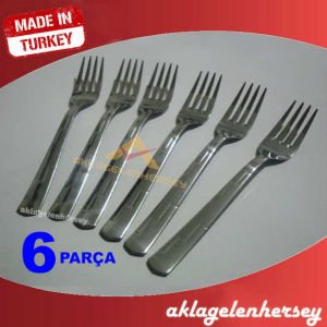 6 ADET PASLANMAZ ÇELİK ROSTRE TATLI ÇATALI SETİ