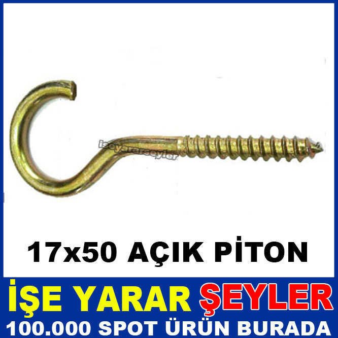 10 ADET PASLANMAZ ÇELİK 17x50 AÇIK KANCALI PİTON