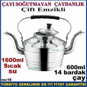 Çift Taraflı Alüminyum Çaydanlık Emzikli Süzgeçli Çaydanlık Seti