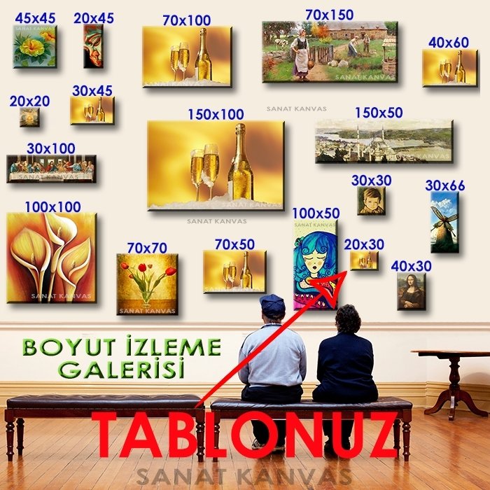 ŞAMPANYA KADEHLERİ 7 değişen ölçü ORİJİNAL KANVAS TABLO