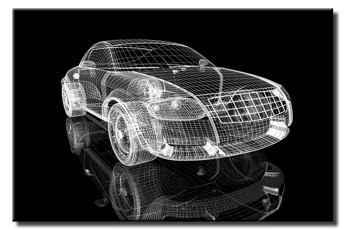 AUDI TT 3D 6 değişen ölçü ORİJİNAL KANVAS TABLO