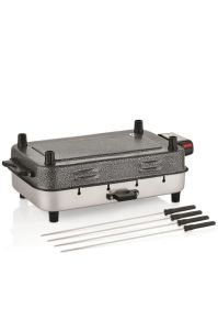 Taner Lüx Büyük Boy 37*23cm Elektrikli Izgara Alüminyum Gövde Kapaklı Mangal Barbekü 4şiş Kebap Ocak