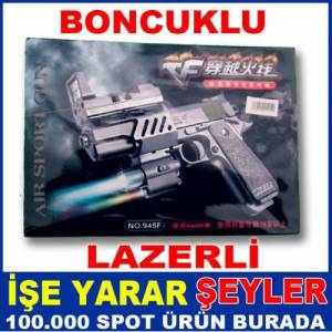 Plastik Boncuklu Lazer Işıklı Oyuncak Tabanca