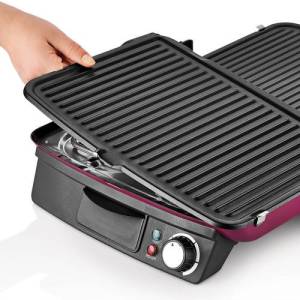 Sinbo SSM-2539 Mürdüm Renk Çok Fonksiyonlu Tost Makinesi Barbekü ve Izgara Büyük Boy