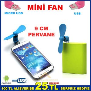 ANDROİD USB - MICRO USB SERİNLETİCİ MİNİ FAN