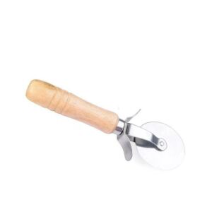 Çok Amaçlı Kullanışlı Gıda İle Temasa Uygun Pizza Kesici Ahşap Saplı Hamur Ruleti