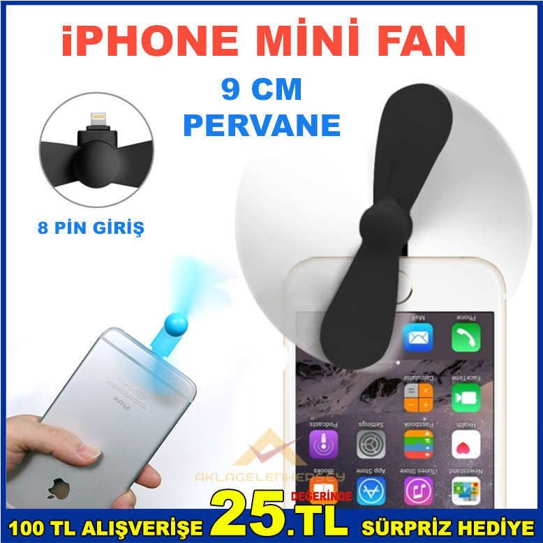 iPHONE 8 PİN USB SERİNLETİCİ MİNİ FAN VANTİLATÖR