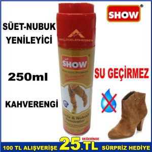 KAHVERENGİ SÜYET BOYASI SU GEÇİRMEZ 250ml SÜET,NUBUK AYAKKABI-ÇANTA-MONT BOYASI KAHVE BOYA -2