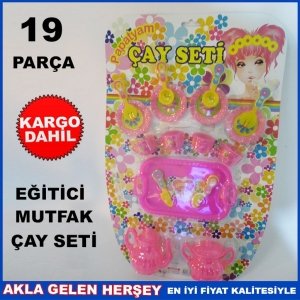 Kargo Dahil 19 PARÇA EĞİTİCİ KIZ OYUNCAK MUTFAK ÇAY SETİ