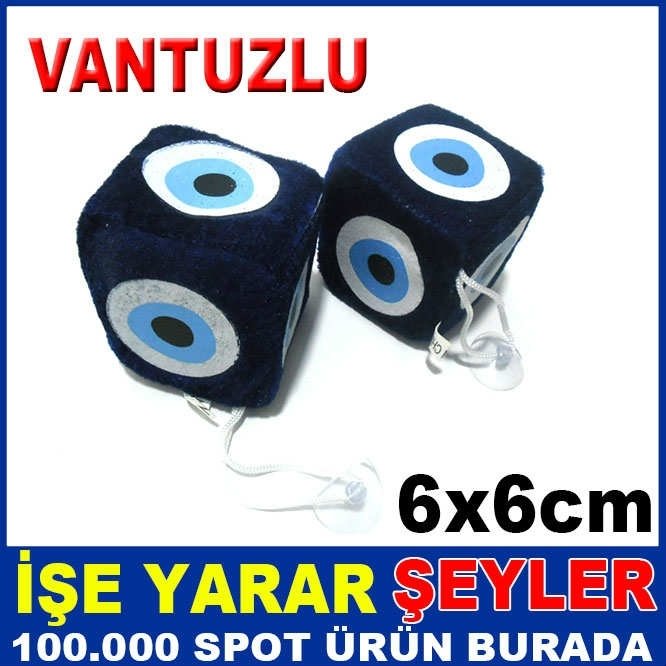 KÜP MODEL NAZAR BONCUĞU DESENLİ ARABA SÜSÜ