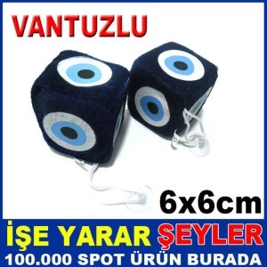 KÜP MODEL NAZAR BONCUĞU DESENLİ ARABA SÜSÜ