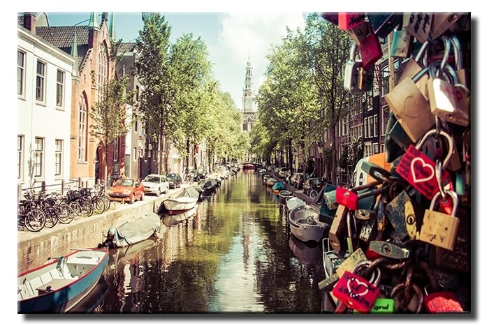 AMSTERDAMDA YAZ 6 değişen ölçü ORİJİNAL KANVAS TABLO