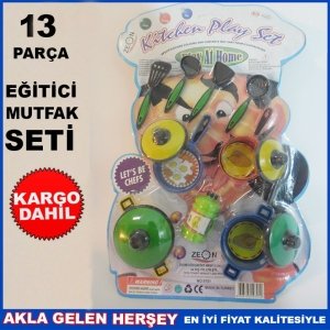 Kargo Dahil 13 PARÇA RENKLİ EĞİTİCİ KIZ OYUNCAK MUTFAK SETİ