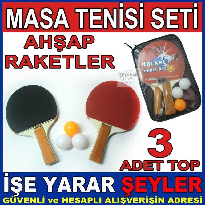 ÖZEL ÇANTALI AHŞAP RAKET TAKIMI MASA TENİSİ SETİ