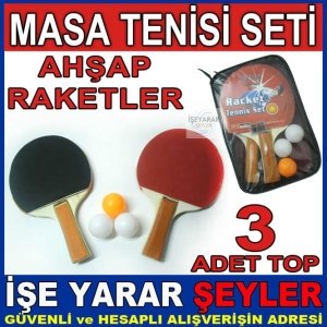 ÖZEL ÇANTALI AHŞAP RAKET TAKIMI MASA TENİSİ SETİ