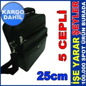 25cm 5 CEPLİ ASKILI POSTACI TİPİ EL ÇANTASI KD