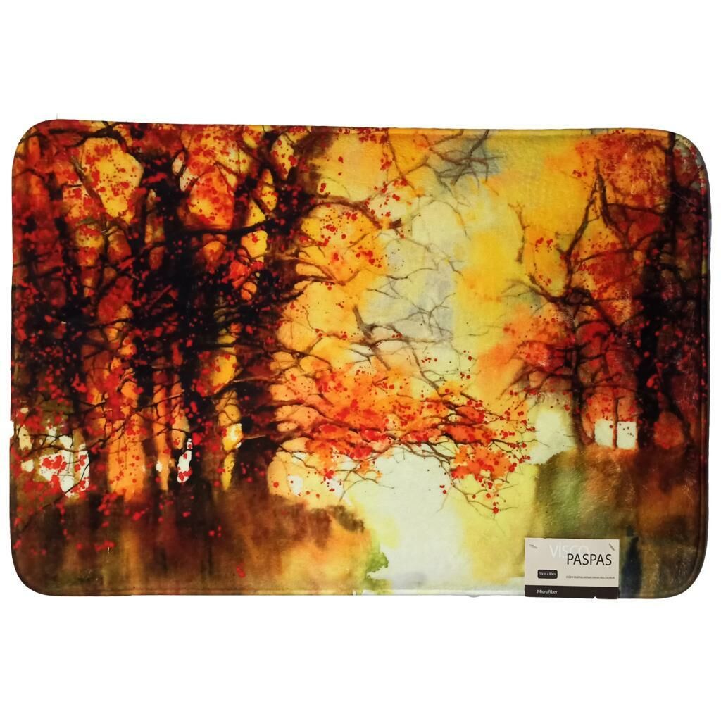 Desenli Kaymaz Soft Dokulu İç ve Dış 50x80 Kapı Önü Visco Paspas