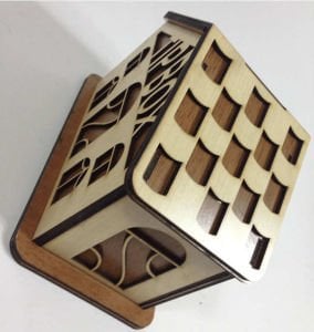 Nostaljik Ev Model Tip Kutusu Ahşap Kumbara Kilitli 2 Anahtarlı Tip Box,Bahşiş Kutusu