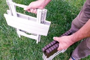 3 Parça Katlanır Piknik Oturma Grubu,2 Gri Tabure+Beyaz Sehpalı Set-Oto Bagaj Tipi Masa Sandalye Set