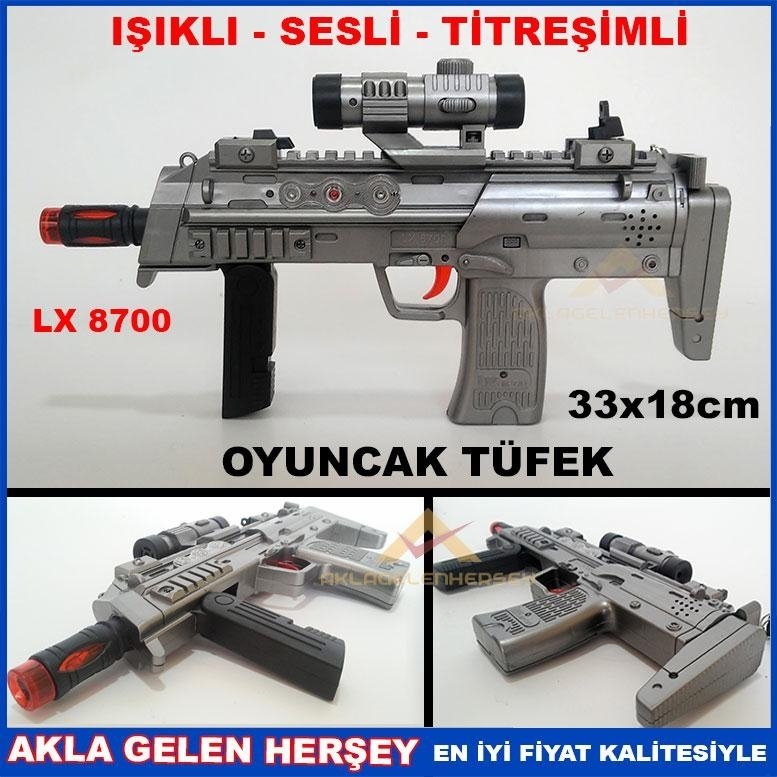SESLİ IŞIKLI TİTREŞİMLİ UZİ MODEL OYUNCAK TÜFEK