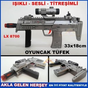 SESLİ IŞIKLI TİTREŞİMLİ UZİ MODEL OYUNCAK TÜFEK