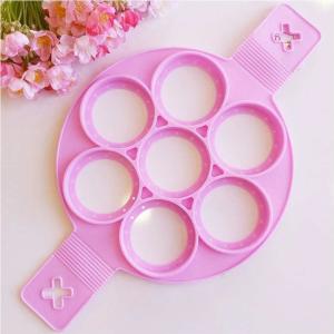  Silikon Pancake Tava Kalıbı Renkli Dekoratif 7 Delikli Yumurta ve Pancake Aparatı