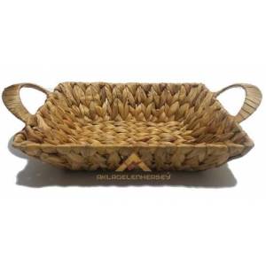 %100 Doğal Dekoratif Hasır Örgü Sepet Dikdörtgen