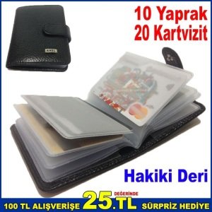 10yaprak 20kart Kartvizitli Hakiki Deri Cep Kredi Kart Cüzdanı