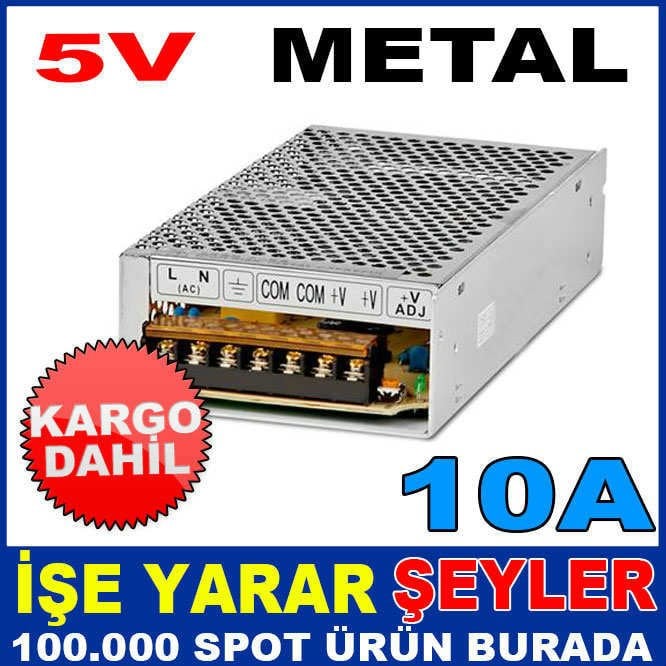 5V 10 AMPER METAL KASA İÇ MEKAN LED ADAPTÖRÜ KD