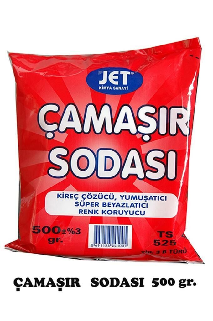 Jet 500 gr Çamaşır sodası Kireç Çözücü ,Leke Sökücü ,Yumuşatıcı ve Renk Korucu  Süper Beyazlık