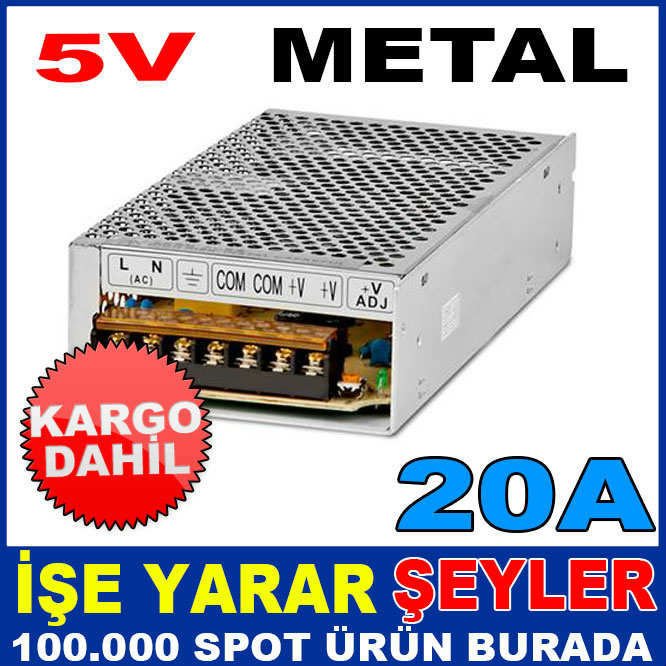 5V 20 AMPER METAL KASA İÇ MEKAN LED ADAPTÖRÜ KD
