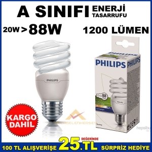 PHILIPS A SINIFI ENERJİ TASARRUFLU 20W E27 AMPUL