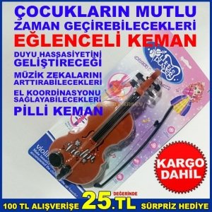 ÇOCUKLARIN MUTLU ZAMAN GEÇİREBİLECEKLERİ EĞLENCELİ PİLLİ KEMAN